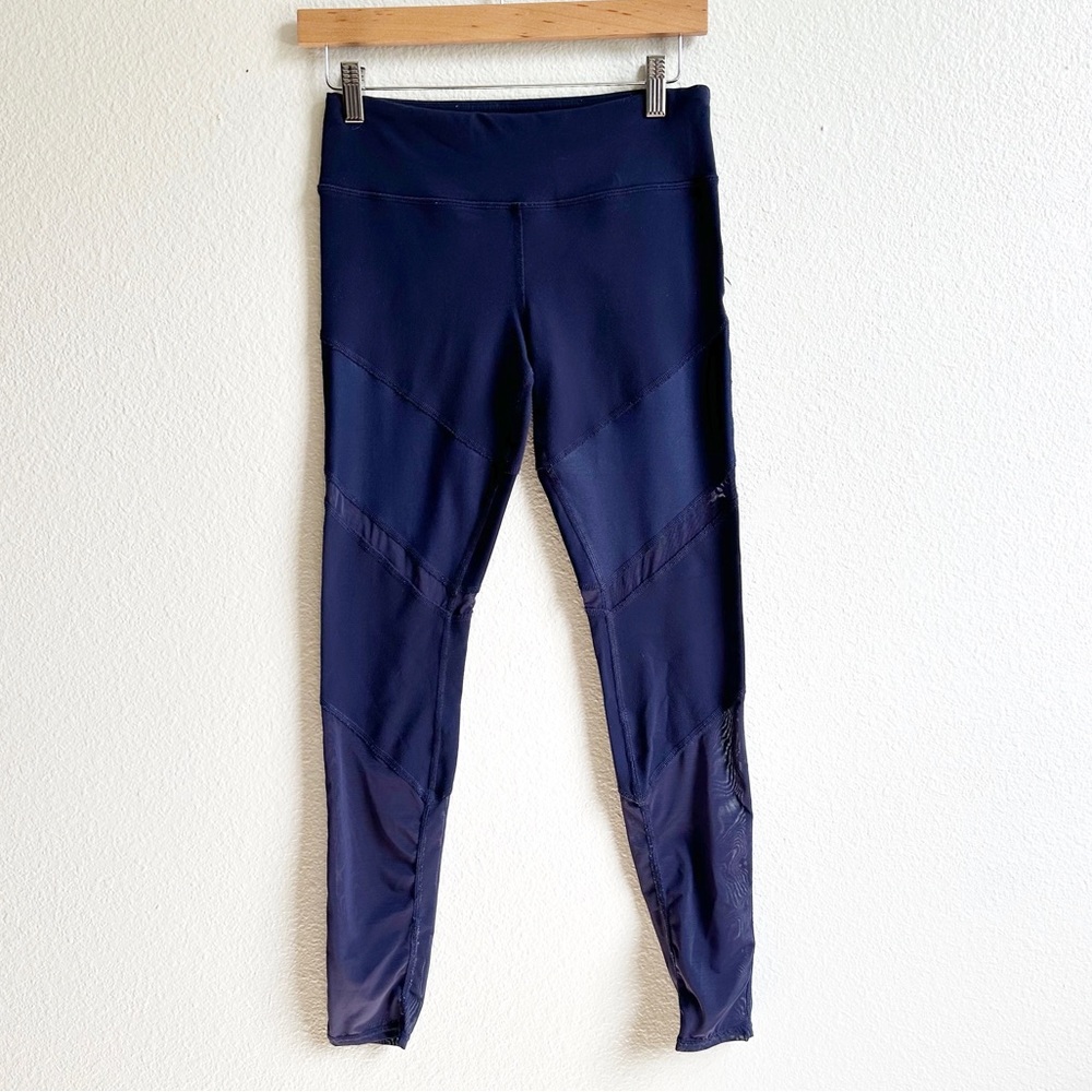 Alo Blue Purple Mesh Full Length Workout Leggings Women’s Size Small